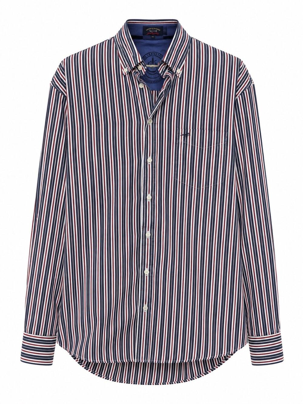 Paul & Shark Yachting Shirt Mens 46 Made Italy Striped Button Down Nautical